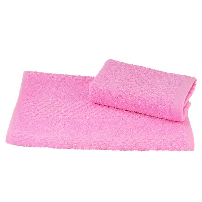 Полотенце махровое гладкокрашеное 30×60 см 360 г/м2, розовый, 100% хлопок