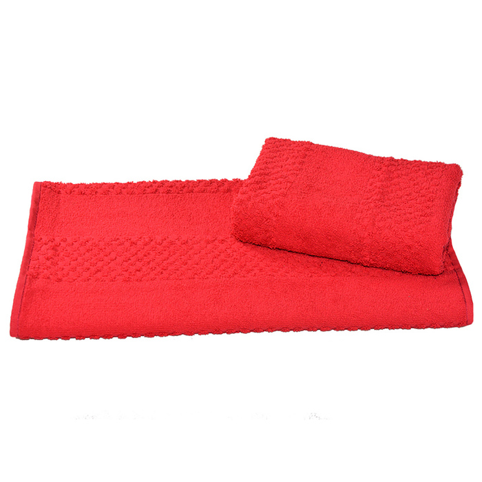 Полотенце махровое гладкокрашеное 40×70 см 360 г/м2, красный, 100% хлопок