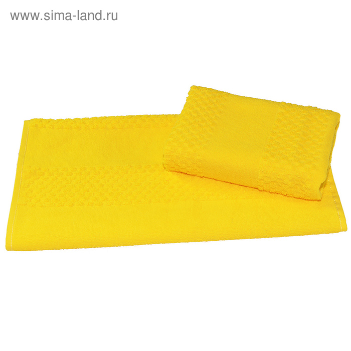 фото Полотенце махровое гладкокрашеное 40×70 см 360 г/м2, желтый, 100% хлопок текстиль центр