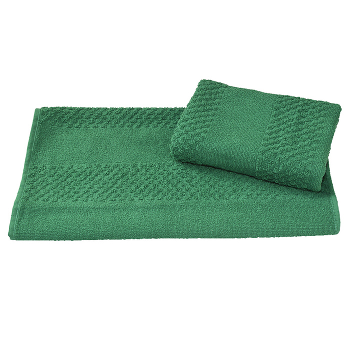 Полотенце махровое гладкокрашеное 40×70 см 360 г/м2, зеленый, 100% хлопок