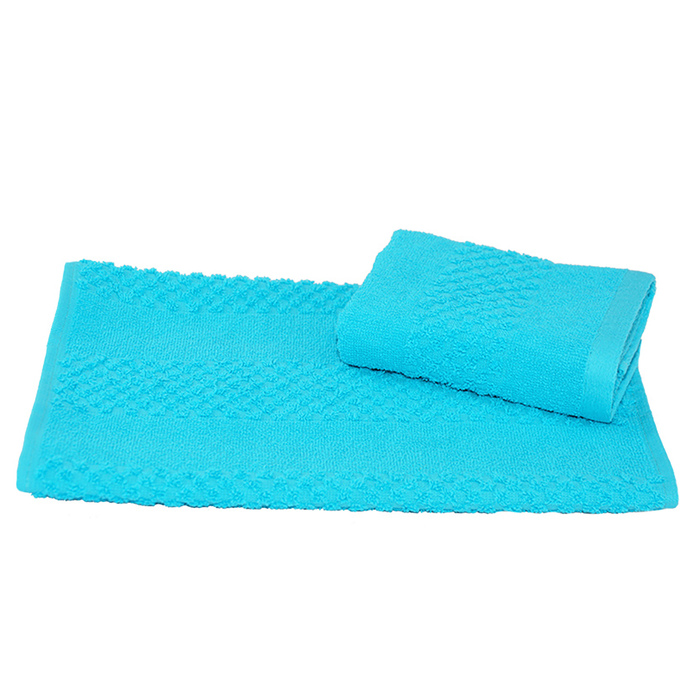 Полотенце махровое гладкокрашеное 40×70 см 360 г/м2, бирюзовый, 100% хлопок
