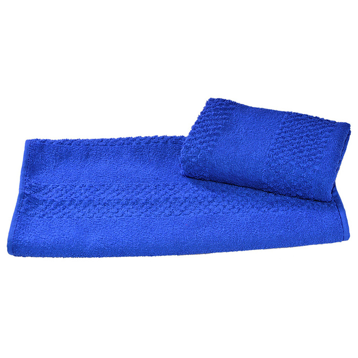 Полотенце махровое гладкокрашеное 40×70 см, 360 г/м2 синий, 100% хлопок