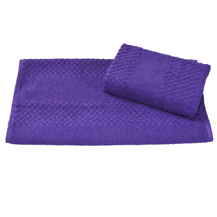 Полотенце махровое гладкокрашеное 40×70 см, 360 г/м2, фиолетовый, 100% хлопок