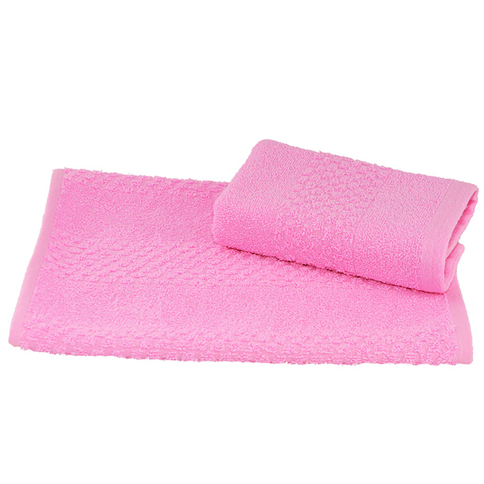 Полотенце махровое гладкокрашеное 40×70 см 360 г/м2, розовый, 100% хлопок