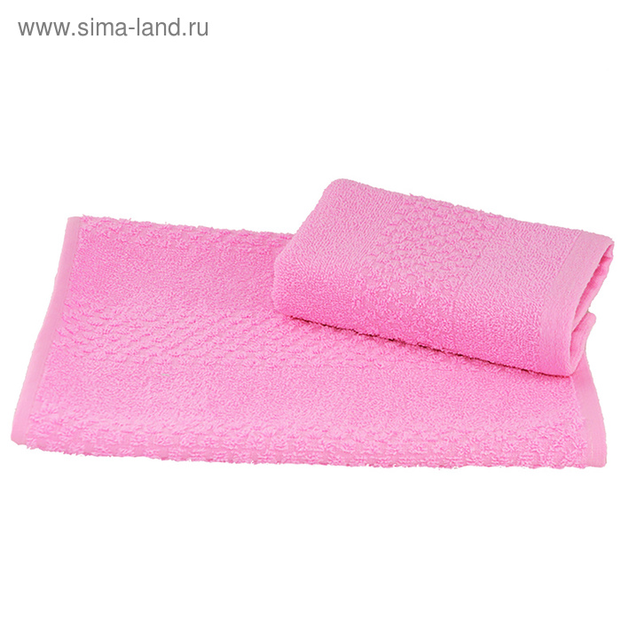 фото Полотенце махровое гладкокрашеное 40×70 см 360 г/м2, розовый, 100% хлопок текстиль центр