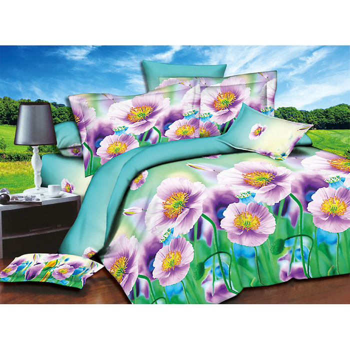 Постельное бельё дуэт 5D диз. 5508, 215х220, 145х215-2 шт., 70х70-2 шт., полипоплин