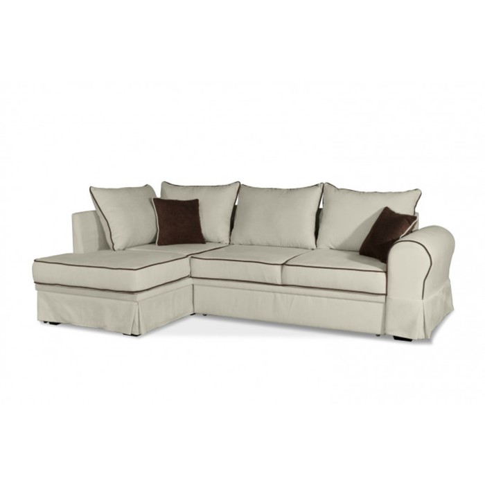 Угловой Диван «Амели» с левым углом, цвет светло-бежевый