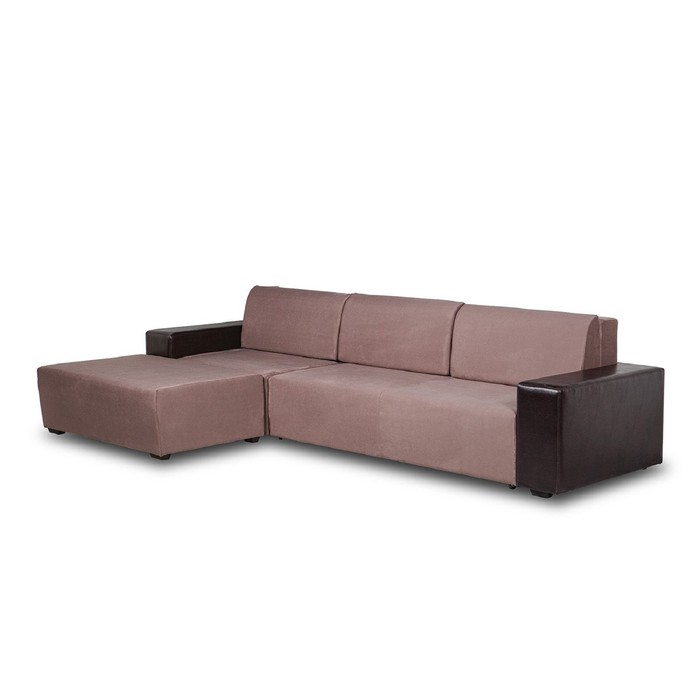 Угловой диван «Малибу» с универсальным углом, цвет кофе с молоком