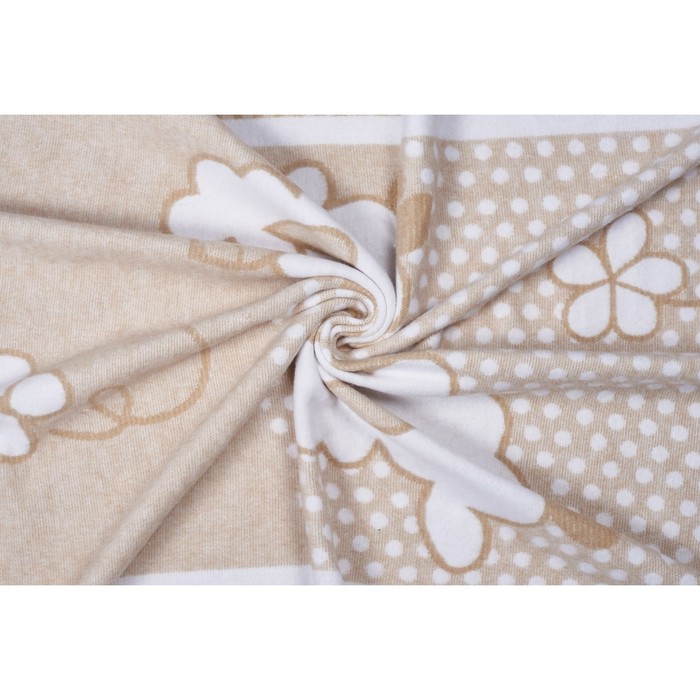 Одеяло байковое  Nuvola, размер 100х140 см, бежевый