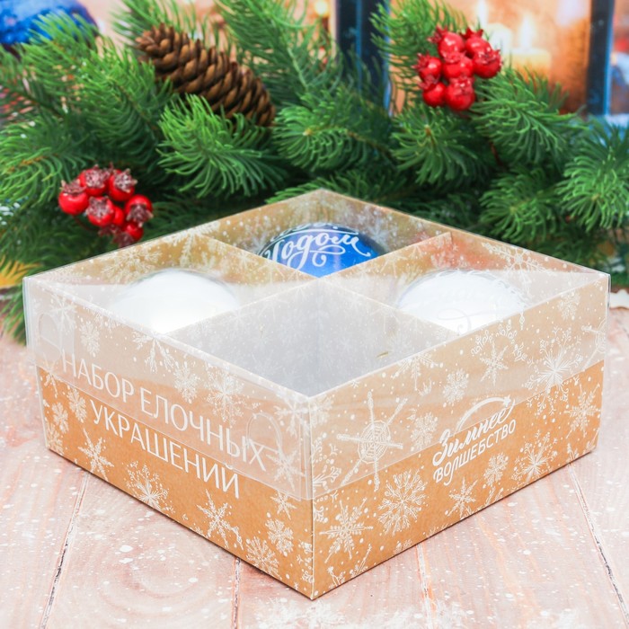 Набор ёлочных игрушек 4 шт. "С Новым Годом" №5