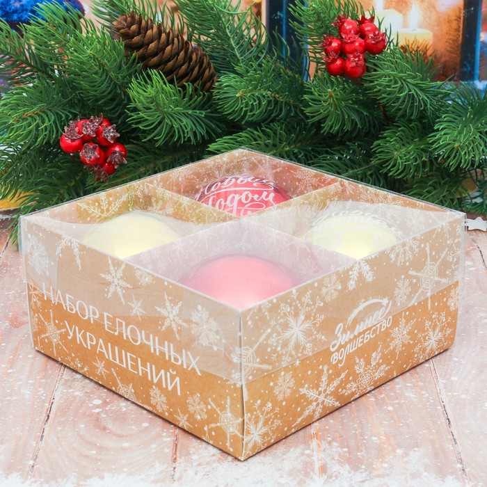 Набор ёлочных игрушек 4 шт. "С Новым Годом" №7