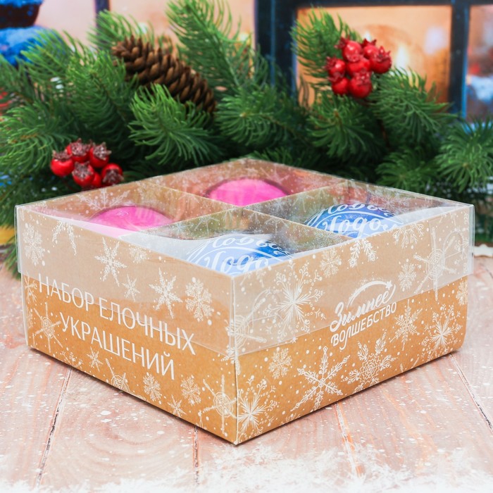Набор ёлочных игрушек 4 шт. "С Новым Годом" №9