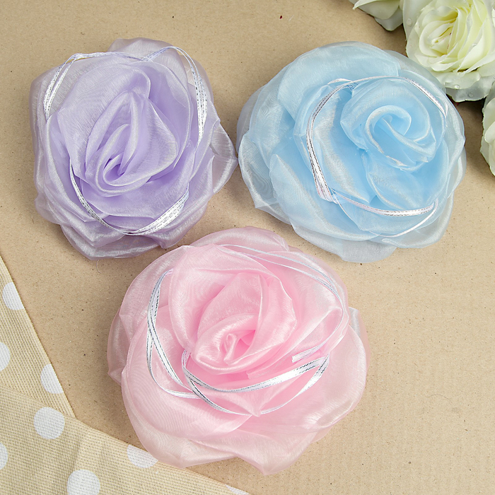 Бант для девочек с резинкой "Сладкая вата", 14 см, микс