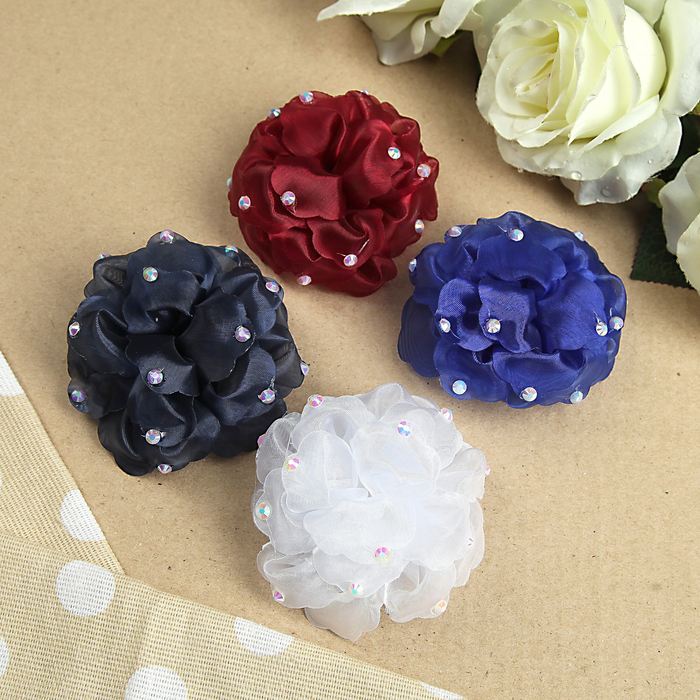 Бант для девочек с резинкой "Яркий", с блёстками, 8 см, микс