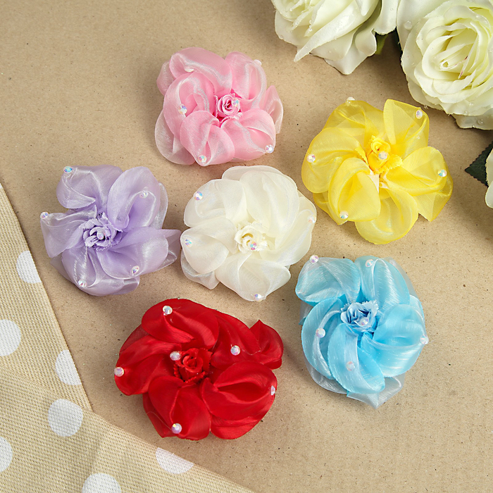 Бант для девочек с резинкой "Кармен", с блёстками, 8 см, микс