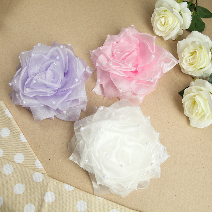 Бант для девочек с резинкой "Розовые сны", 20 см, микс