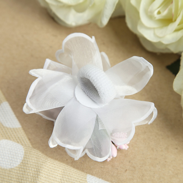 Бант для девочек с резинкой "Малышка", с цветочным декором, 8 см, микс