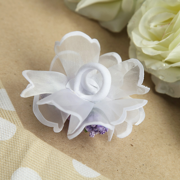 Бант для девочек с резинкой "Деточка", с цветочным декором, 9 см, микс