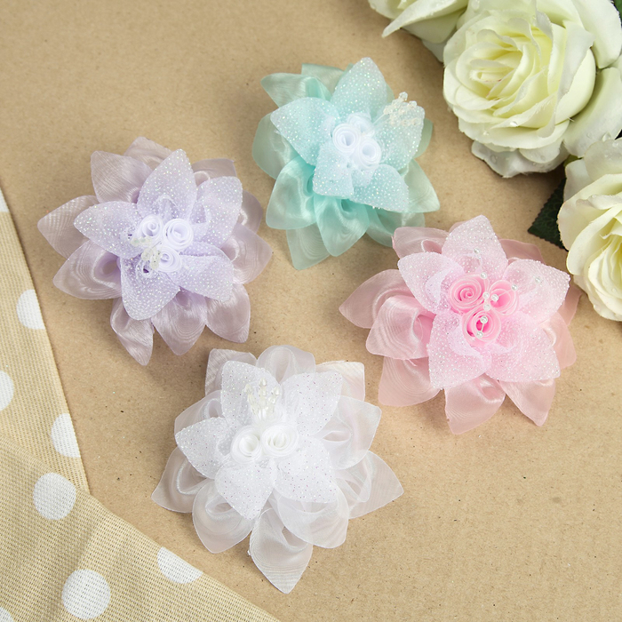 Бант для девочек с резинкой "Ночная звезда", с блёстками, 10 см, микс