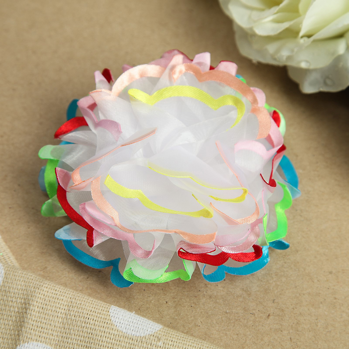 Бант для девочек с резинкой "Милашка", с цветной окантовкой, 11 см, разноцветный