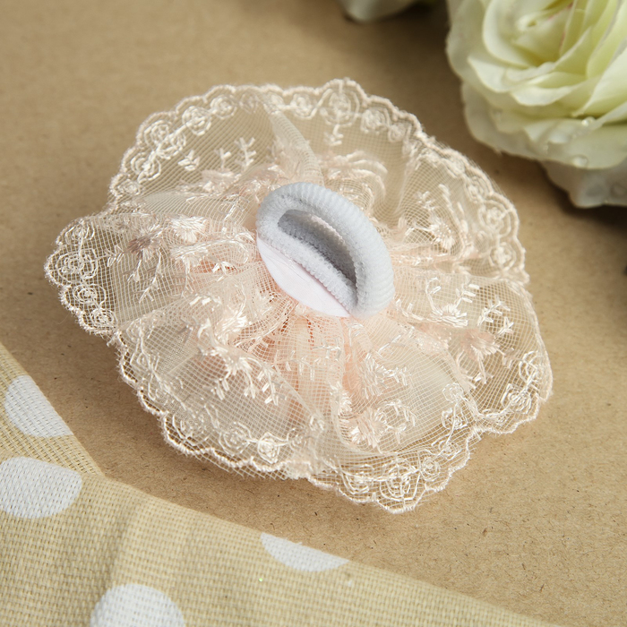 Бант для девочек с резинкой "Летний", с вышивкой, 13 см, микс