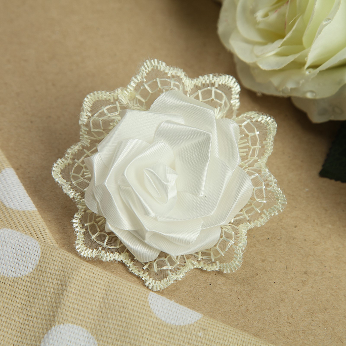 Бант для девочек с резинкой "Взрывной", с вышивкой, 8 см, микс