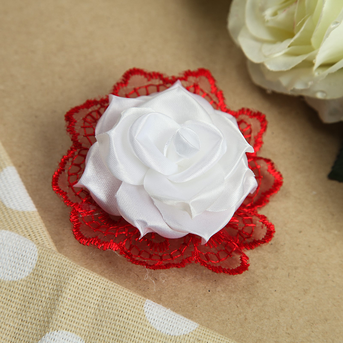 Бант для девочек с резинкой "Взрывной", с вышивкой, 8 см, микс