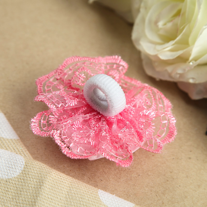 Бант для девочек с резинкой "Взрывной", с вышивкой, 8 см, микс