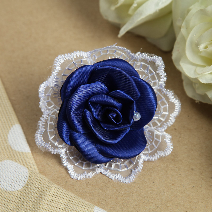 Бант для девочек с резинкой "Миленький", с вышивкой, 7 см, микс