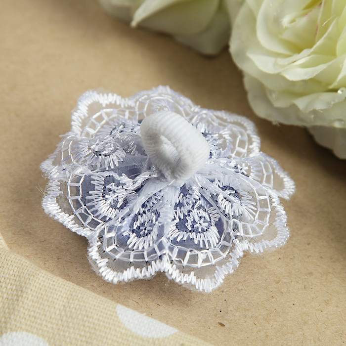 Бант для девочек с резинкой "Миленький", с вышивкой, 7 см, микс