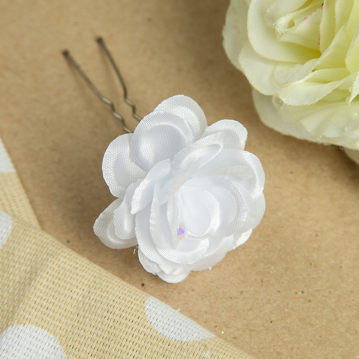 Шпилька для волос "Белоснежка", 4 см, белый