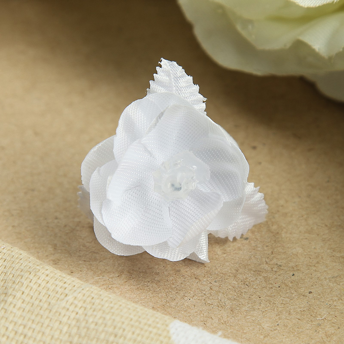 Резинка для волос "Мани", с листочками, 2 см, белый