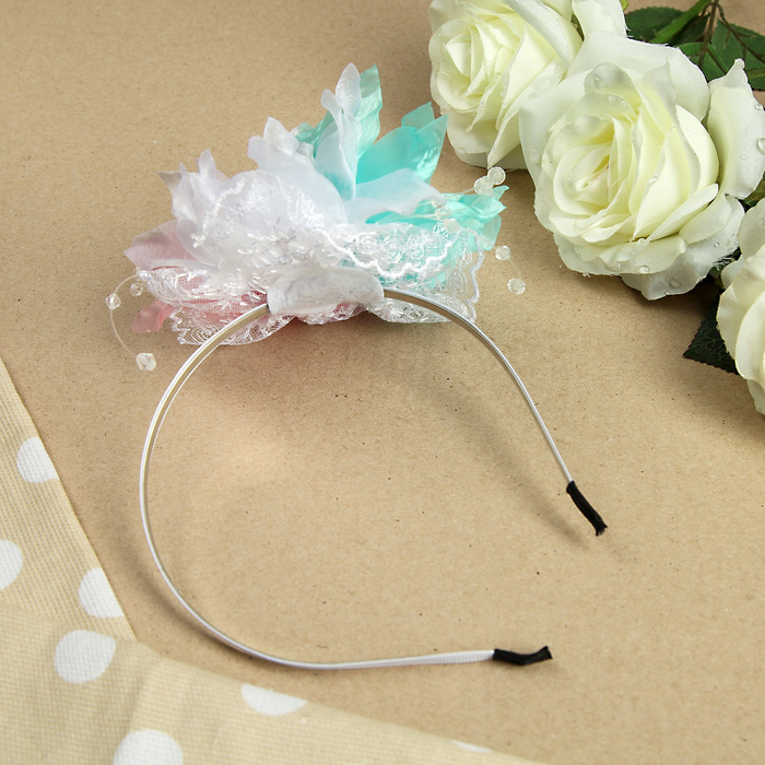 Ободок для девочек "Принцесска", с бусинами, 17 см, разноцветный