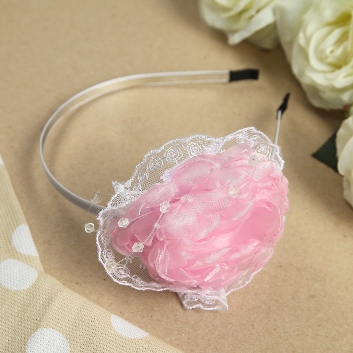 Ободок для девочек "Поляша", с вышивкой, 15 см, микс