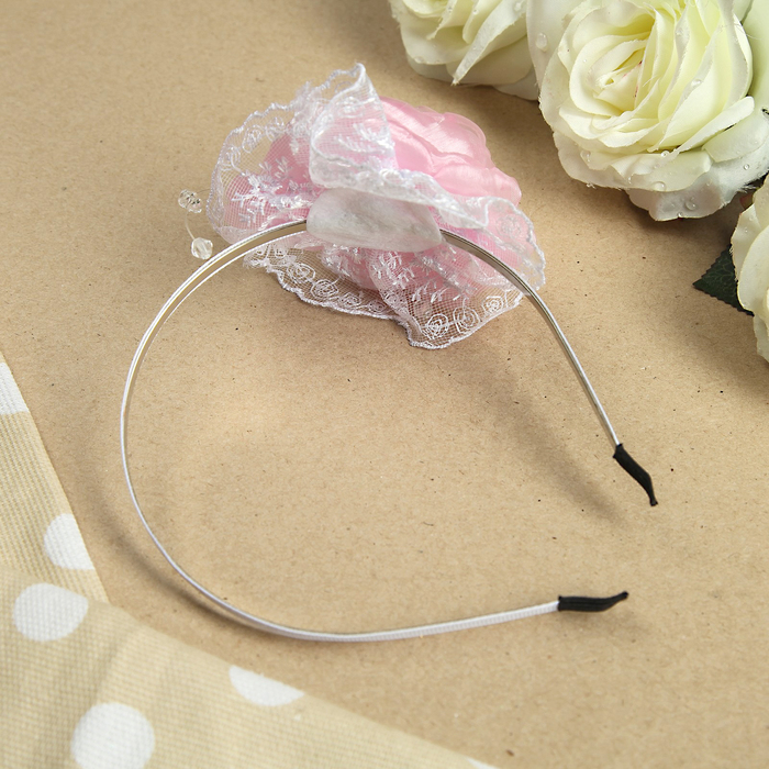 Ободок для девочек "Поляша", с вышивкой, 15 см, микс