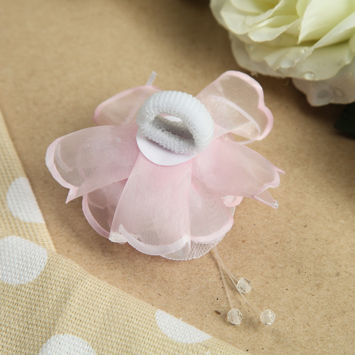 Бант для девочек с резинкой "Солнышко", с бусинами, 8 см, микс