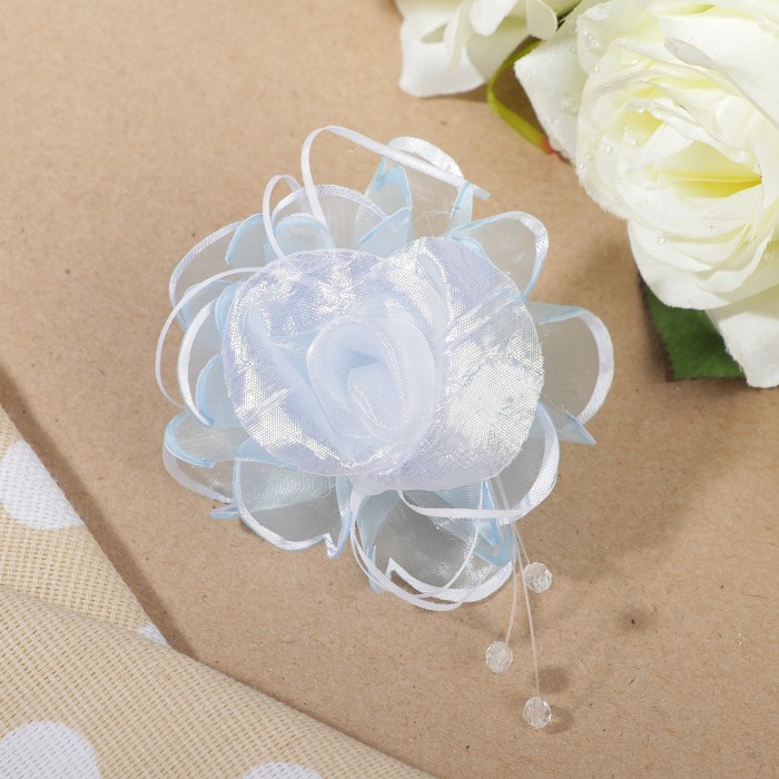 Бант для девочек с резинкой "Солнышко", с бусинами, 8 см, микс