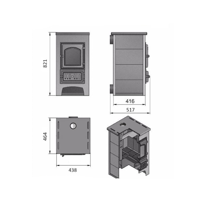 Печь-камин Везувий ПК-01 (270) со стеклом бежевый 9 кВт, , шт