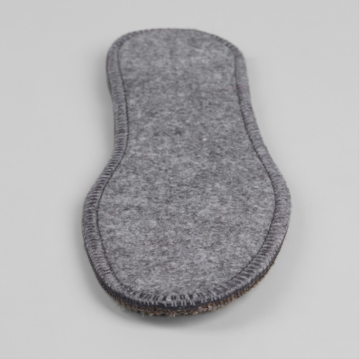 Стельки для обуви, двухслойные, тонкие, 38р-р, пара, цвет серый