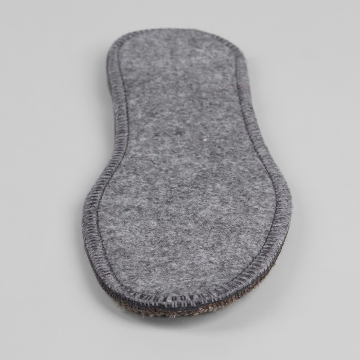Стельки для обуви, двухслойные, тонкие, 39р-р, пара, цвет серый