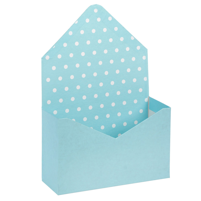 Коробка-конверт, "Белый горох на голубом", 23 х 8 х 34 см, набор 3 шт