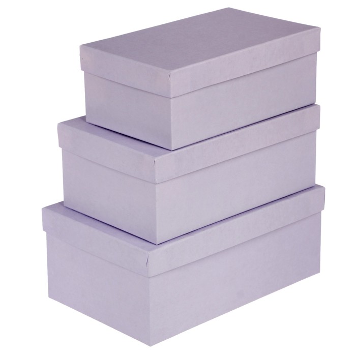 Набор коробок 3в1 "Лиловый однотонный", 23,5 х 15 х 9,5 - 19,5 х 12 х 7,5 см