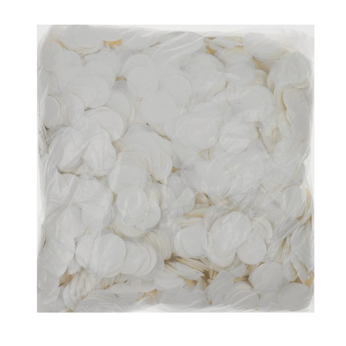 Наполнитель для шара "Конфетти круг" 2,5 см, бумага, цвет белый, 500г