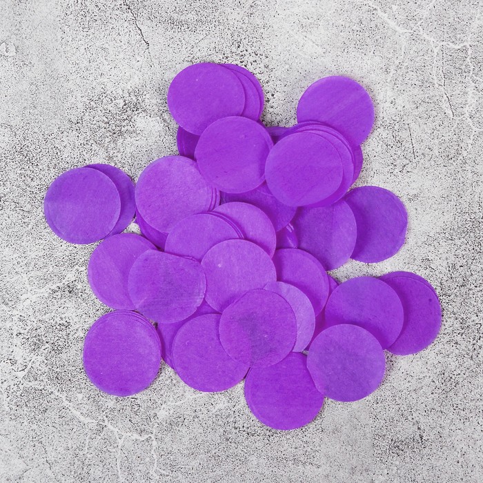 Наполнитель для шара "Конфетти круг" 2,5 см, бумага, цвет сиреневый, 500г