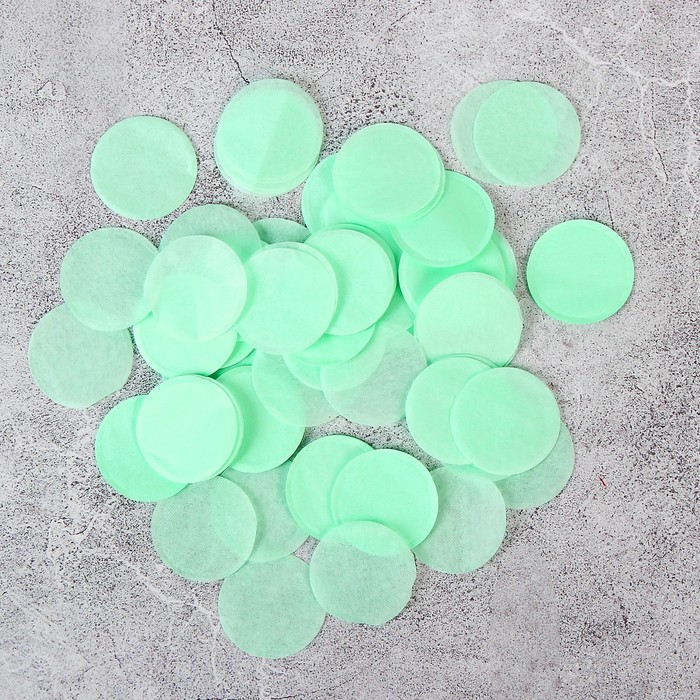 Наполнитель для шара "Конфетти круг" 2,5 см, бумага, цвет бирюзовый, 500г