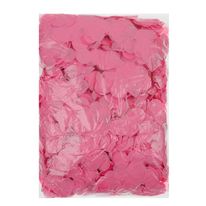Наполнитель для шара "Конфетти круг" 2,5 см, бумага, цвет розовый, 500г