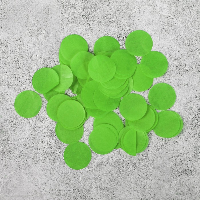 Наполнитель для шара "Конфетти круг" 2,5 см, бумага, цвет зеленый, 500г