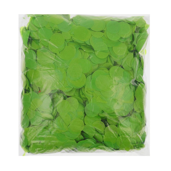 Наполнитель для шара "Конфетти круг" 2,5 см, бумага, цвет зеленый, 500г