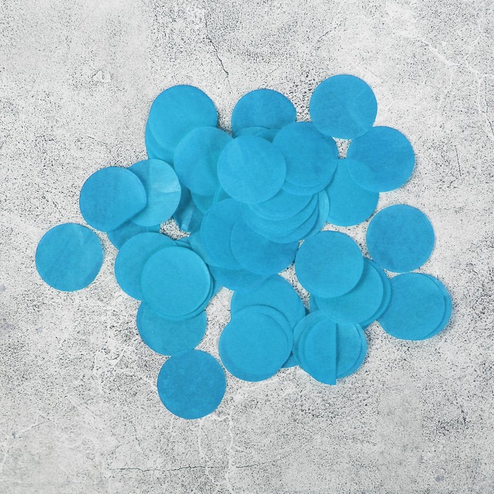 Наполнитель для шара "Конфетти круг" 2,5 см, бумага, цвет синий, 500г