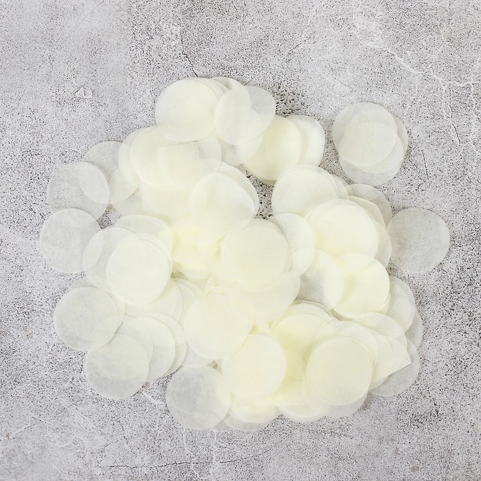 Наполнитель для шара "Конфетти круг" 2,5 см, бумага, цвет светло-бежевый, 500г